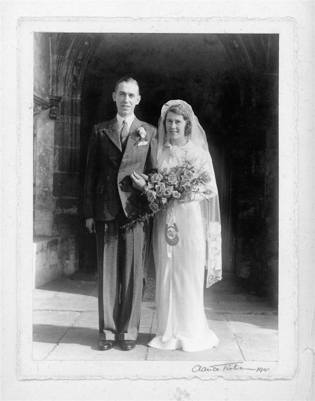 Geoffrey and Peggy Frost on their wedding day in 1941