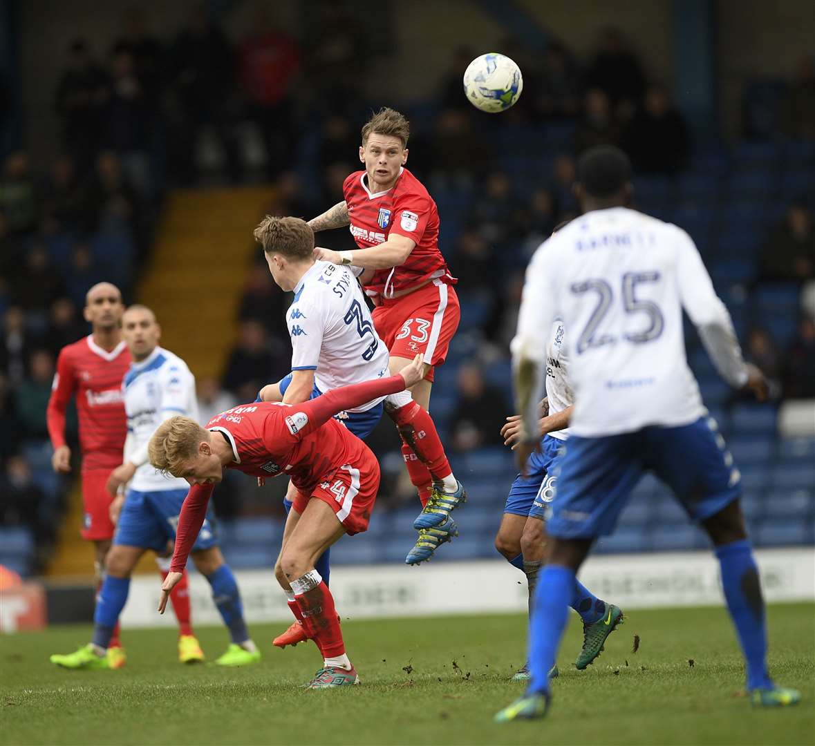 Mark Byrne in action at Gigg Lane during a match there in 2017