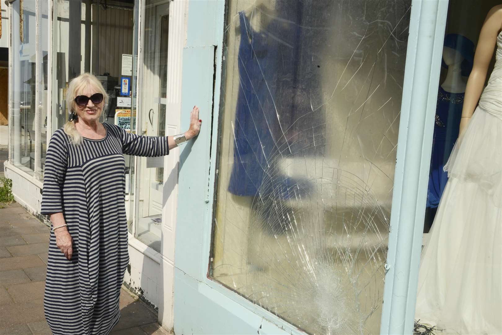 William Street shops have their windows damaged