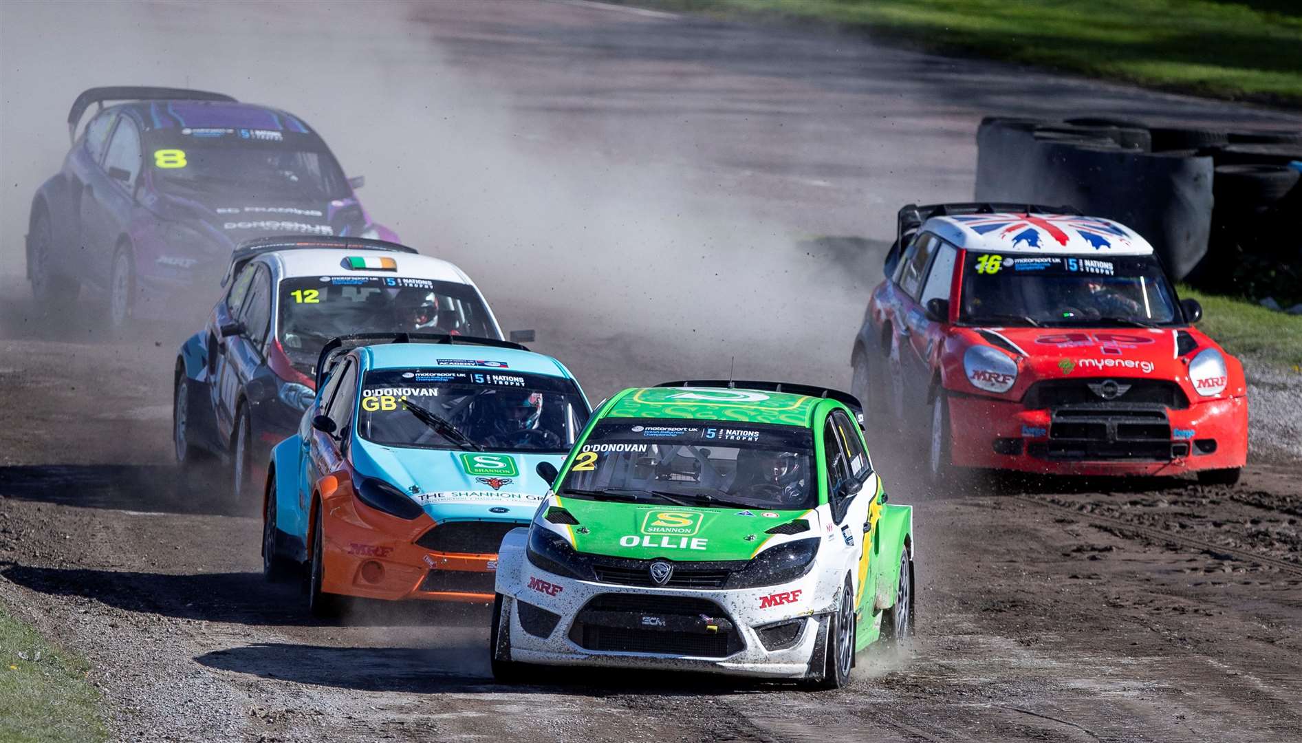 The O'Donovans - Ollie and Patrick - do battle at Lydden Hill where they took a win apiece. Picture: British Rallycross