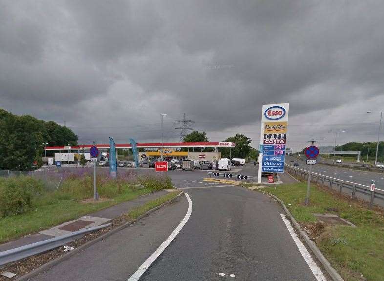 The suspected migrants were found at Cobham services on the A2. Picture: Google.