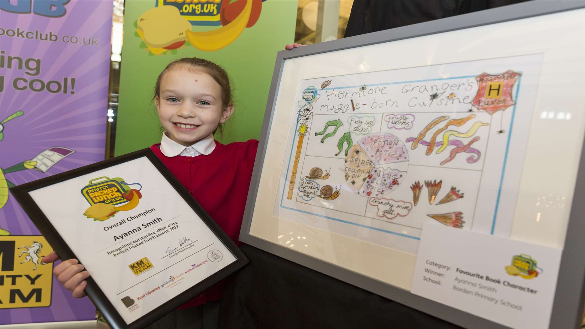 Ayanna Smith with her prize winning entry at the Perfect Packed Lunch Awards.