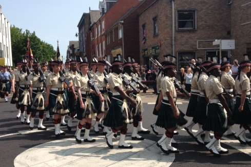 Soldiers from 5 SCOTS parading through Canterbury