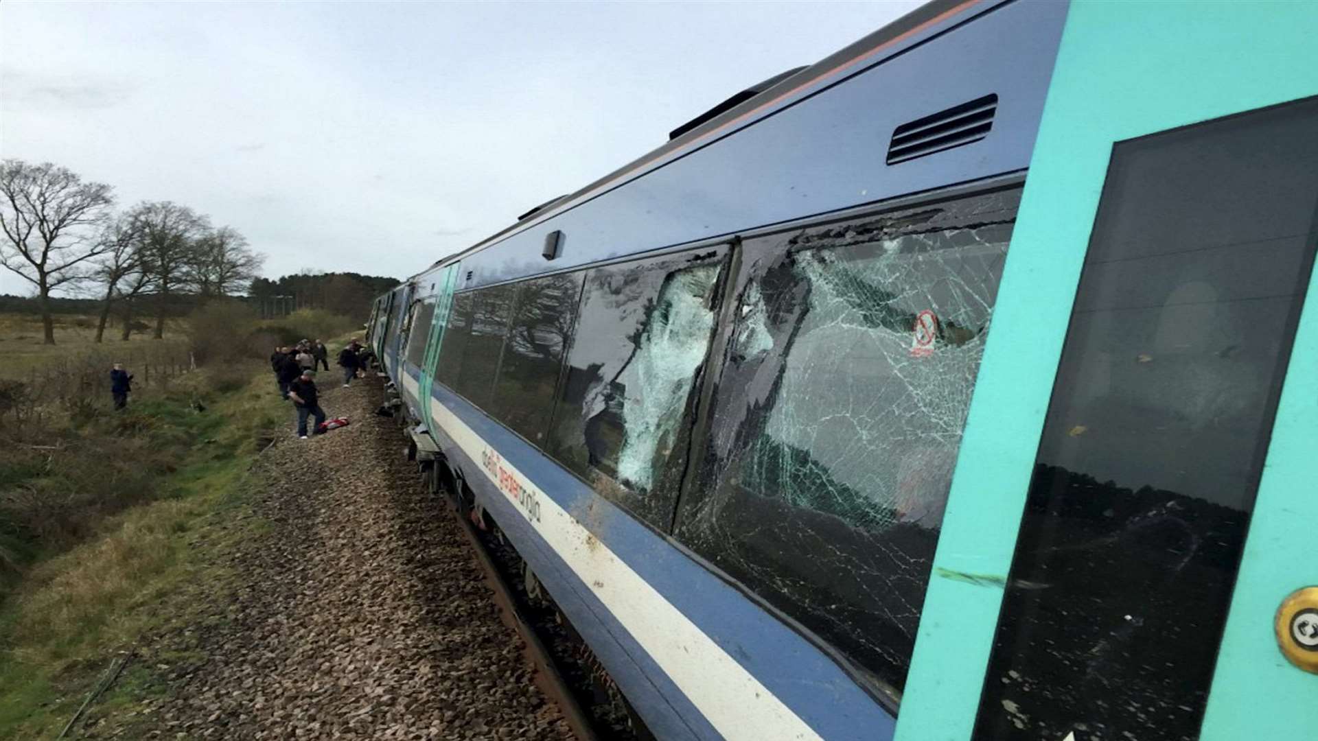 Damage to the train. Picture: SWNS