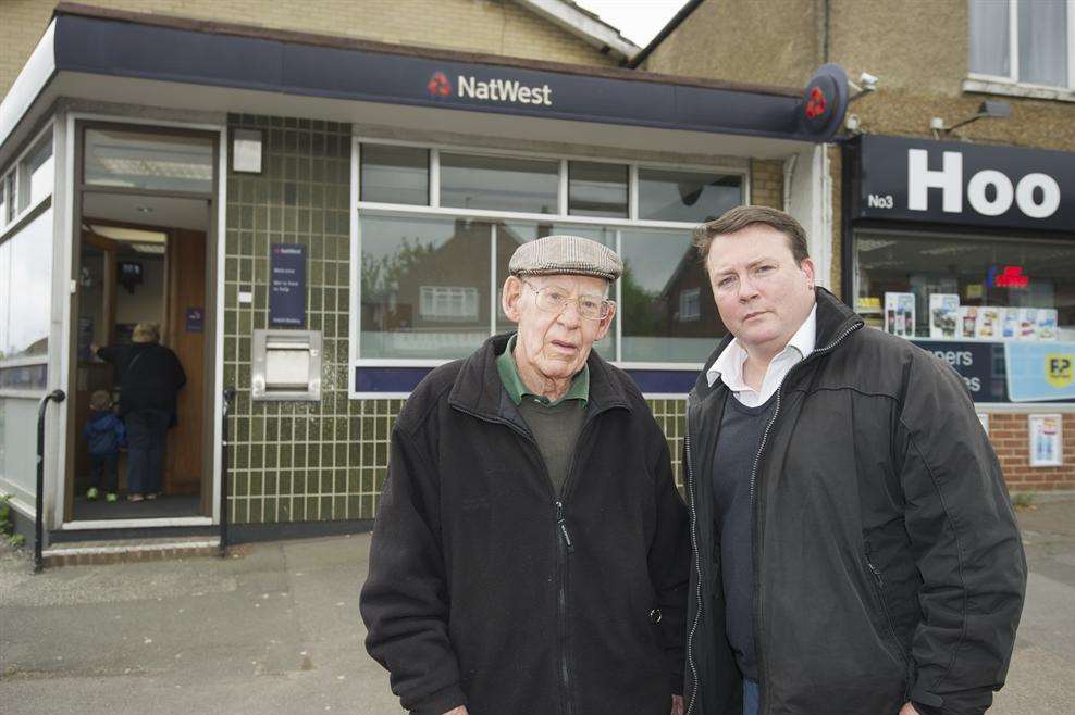 Customer Bill Topham with Cllr Chris Irvine