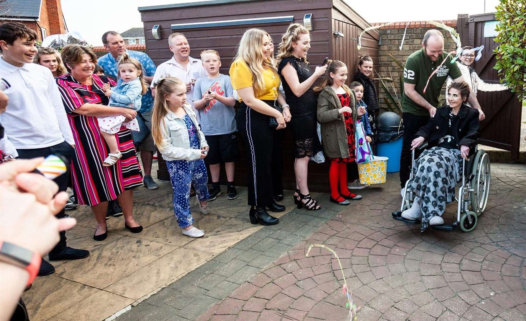 Murston mum Cheryl Calver being surprised by guests at her birthday party
