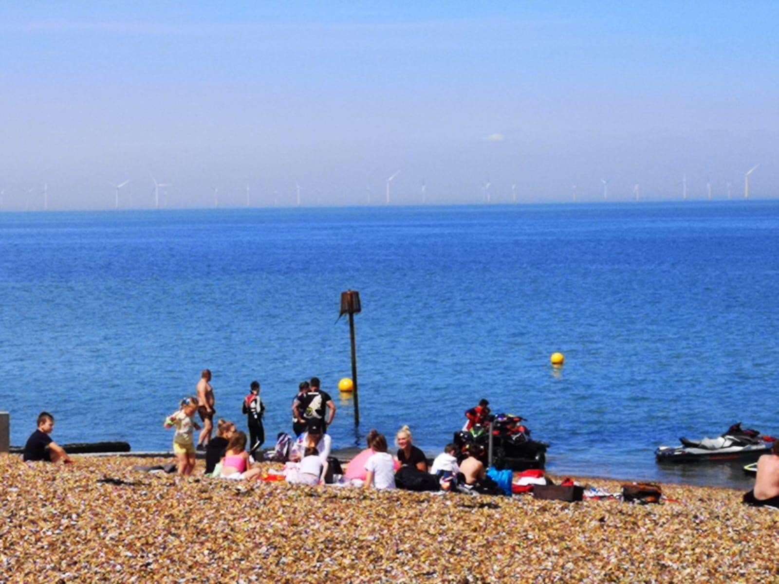 Sunbathers and jet skiiers were photographed in Herne Bay the weekend lockdown was eased. Picture: David Graham