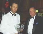 Martin van Jaarsveld receives his award as top batsman from county president Richard Collins