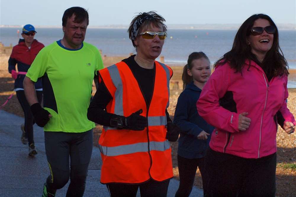 Writer Jo Roberts, right, and pacemaker Susanne Yoxall, left Whitstable Parkrun is a free 5K run that takes place at 9am each Saturday, as do other Parkruns across Kent. Picture: Judith Hall