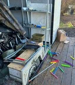 Willowbank Trailer that was broken into. Picture: Patrick Kelleher
