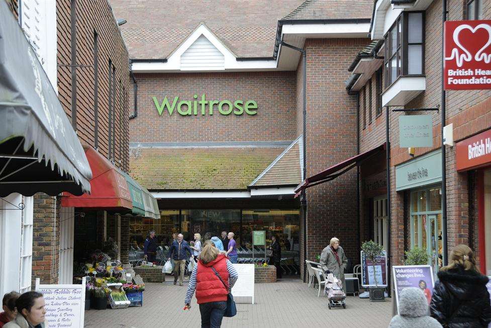 Waitrose in Sayers Lane, Tenterden, where a pedestrian was reportedly hit by a lorry.