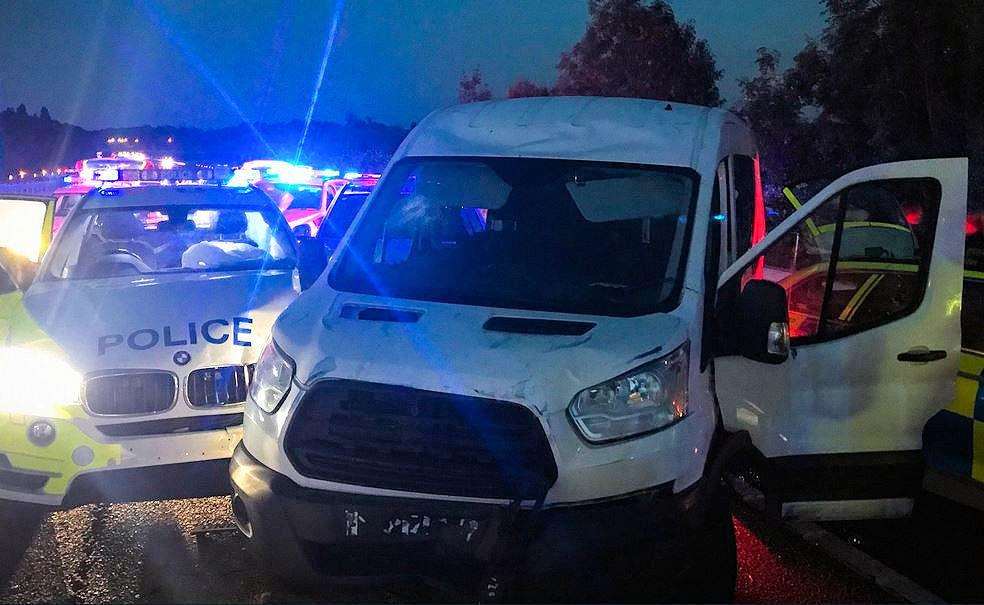 A van was stopped near junction 3 of the M20 on the night of the burglary.