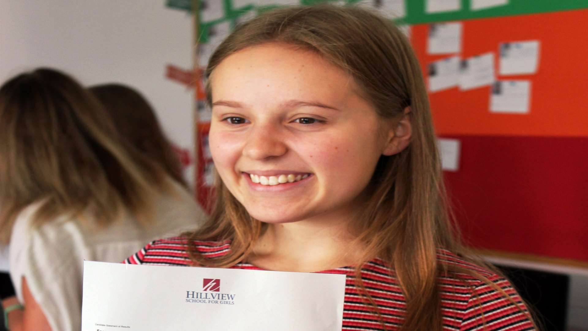 Libby Smith receives her results at Hillview School for Girls in Tonbridge