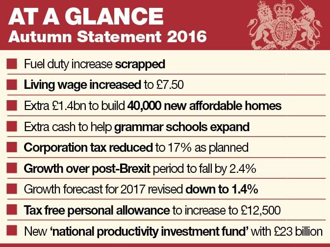 Some of Philip Hammond's announcements from the Autumn Statement