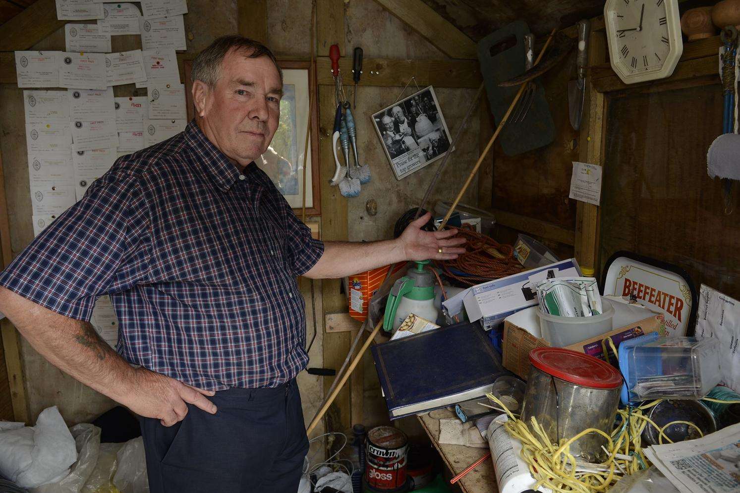 Warwick Stevens found his shed broken into and items stolen again