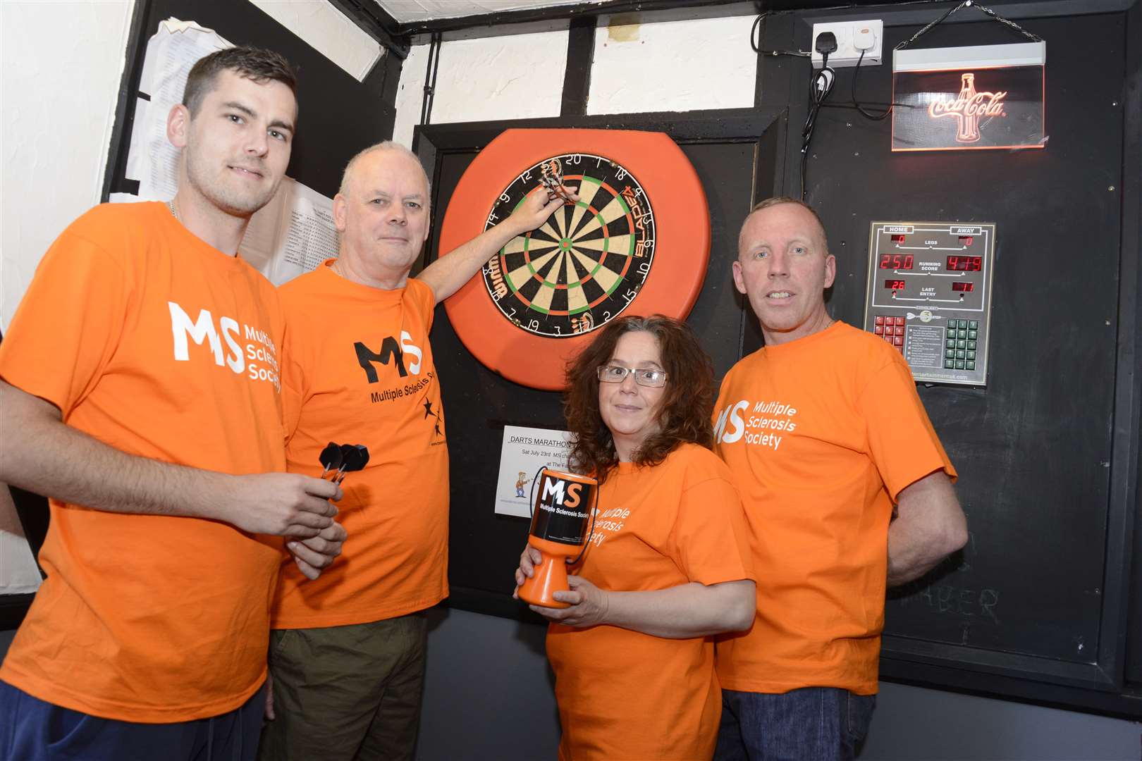 Deal Farriers Arms Lanlord Dayle Melody is hosting a 12 hour Dart marathon for the Multiple Sclerosis Society prompted after the diagnosis of Scott Parker, the son of Terry Parker who plays in the pub's darts team