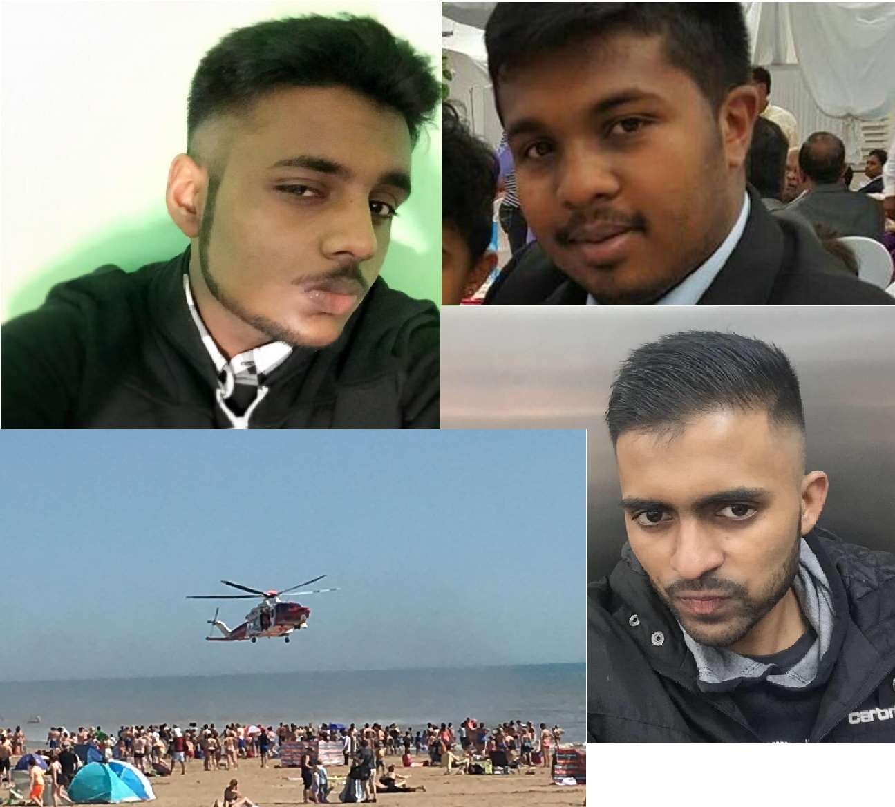 From top left; Ken Nathan, Nitharsan Ravi, and Inthushan Sriskantharaja have all been named locally as the victims