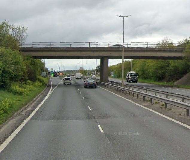 The tragic crash happened on the A299 New Thanet Way near St Nicholas-as-Wade. Pic: Google