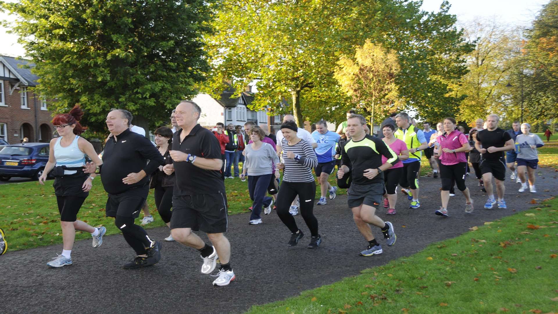 Runners taking part in Ashford's first Parkrun event in October 2013