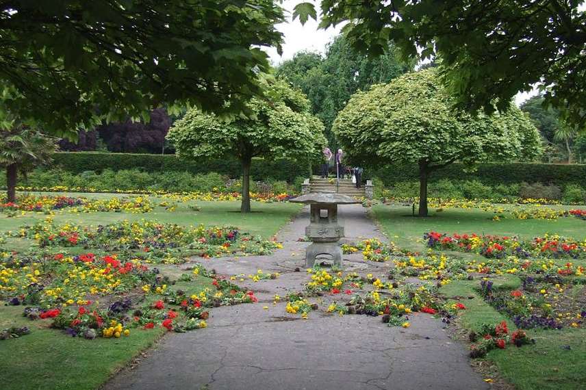 Thousands of flowers were left strewn around Kingsnorth Gardens