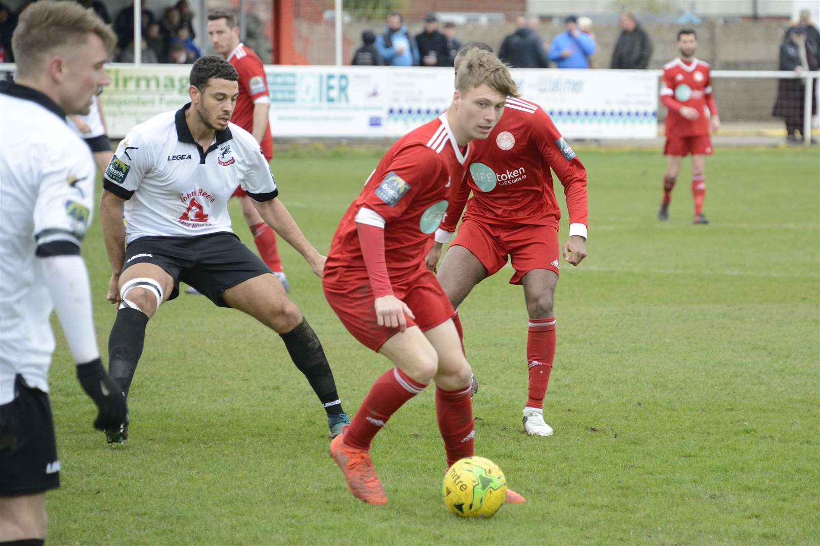 Sid Sollis in action for Hythe Town. Picture: Paul Amos