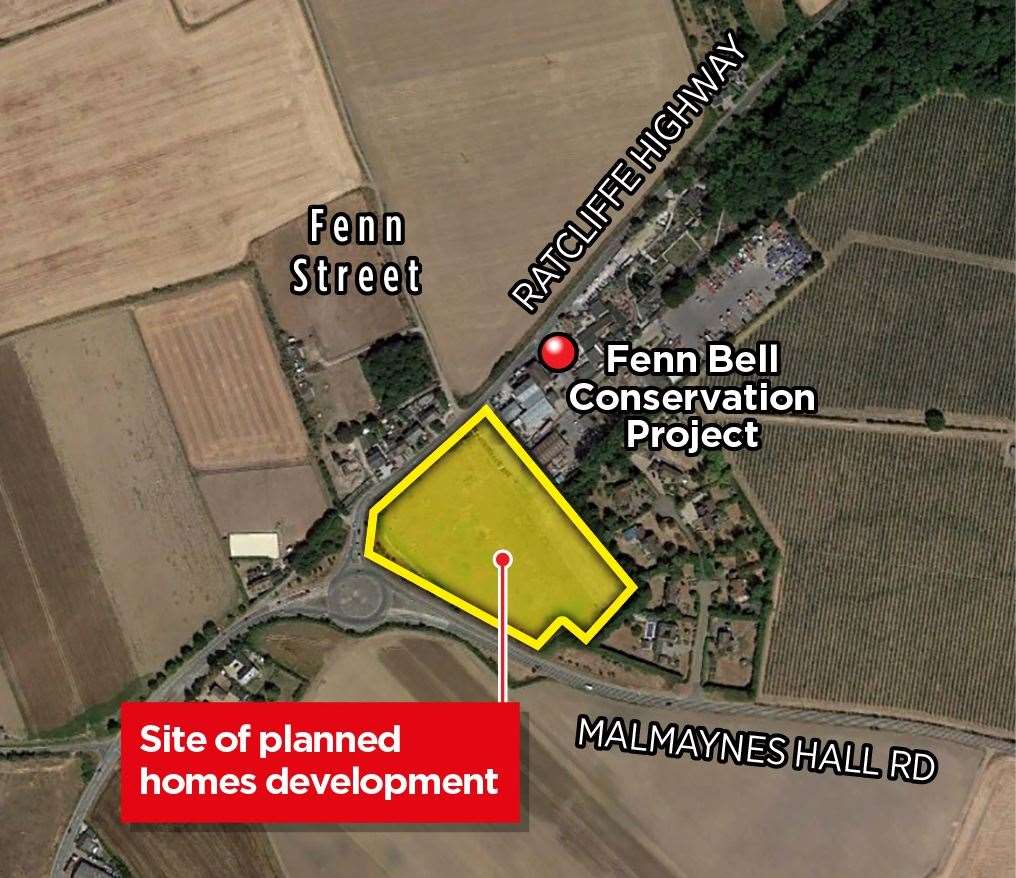 The development would be directly next to the Fenn Bell Conservation Project off the Ratcliffe Highway