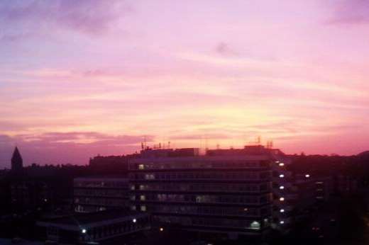 Sunset over Folkestone town centre. Picture: Katie McCann