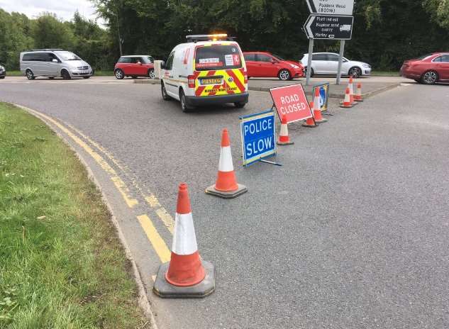 Road closed at Wrotham. Picture: Kent Highways