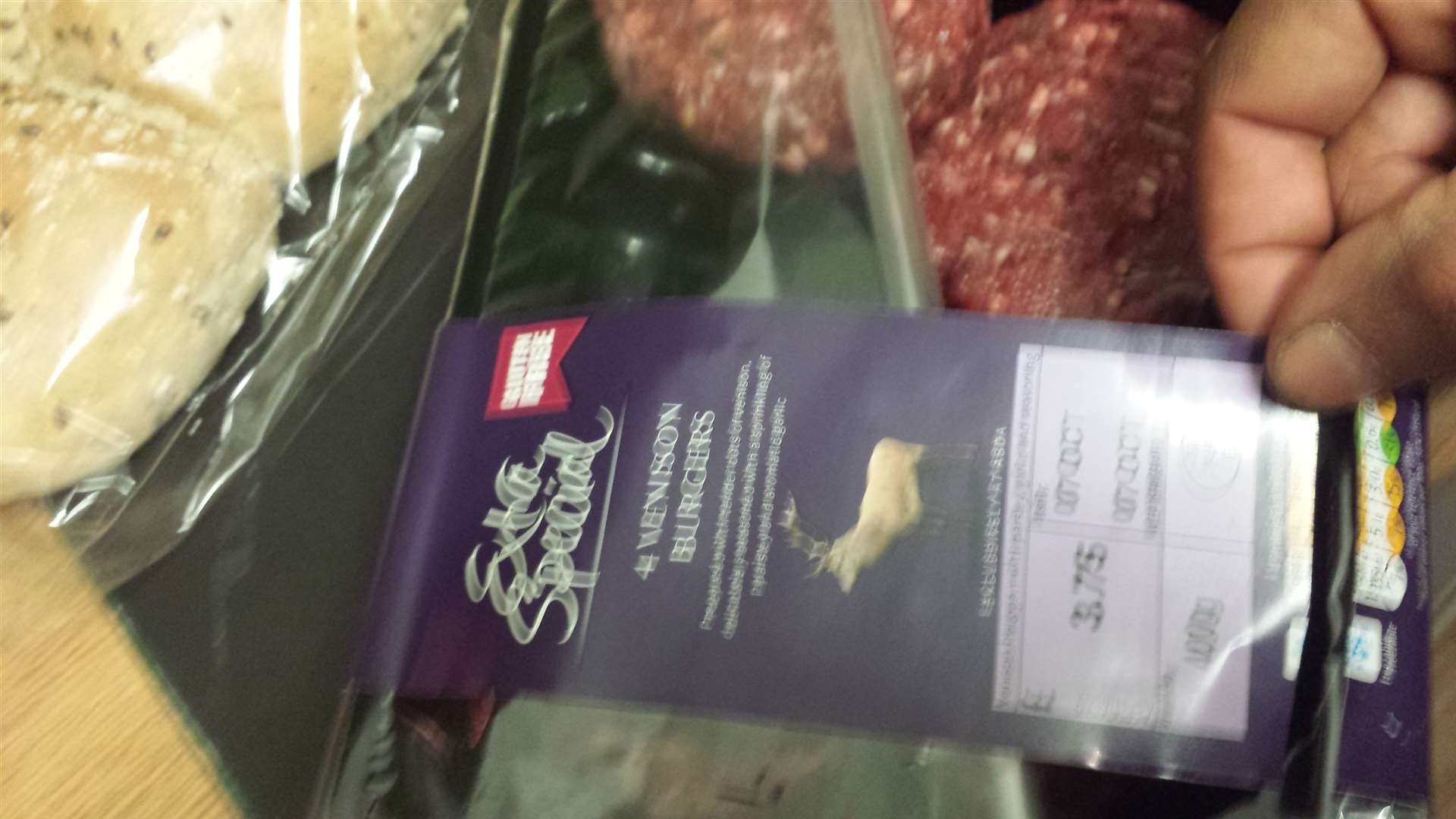 The 'extra special' banner on Asda packaging hid the mould on its venison burgers