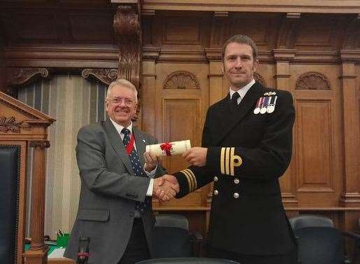 Kent County Council Chairman Gary Cooke and Commander Jeremy Brettell