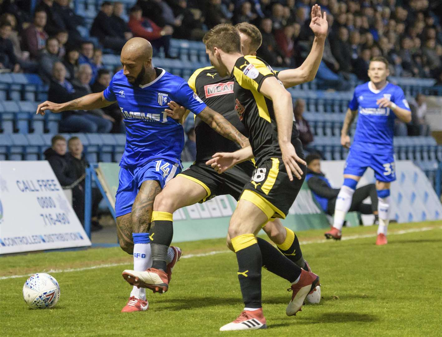 Josh Parker tries to get Gills going against Rotherham Picture: Andy Payton