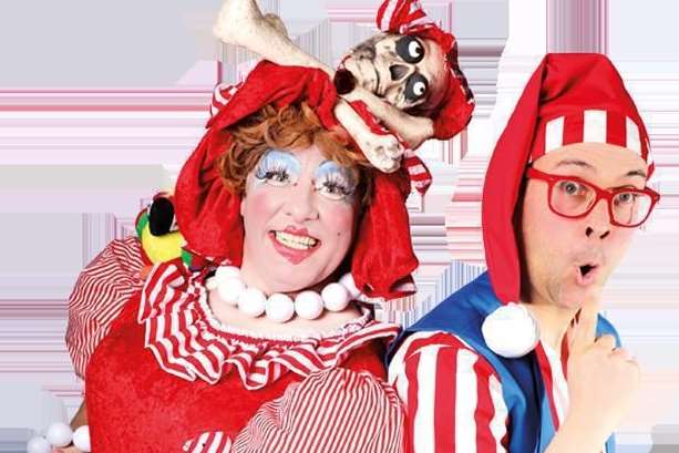 The first production by Vexx Pantomimes this Christmas will be Peter Pan. Picture: Dave Short as Mrs Starkey and Adam Hoffman as Mr Smee