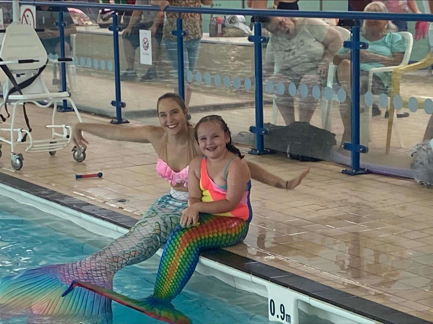 Peyton Armstrong swam with a mermaid during the Sheerness Festival of the Sea. Picture: Libby Tucker