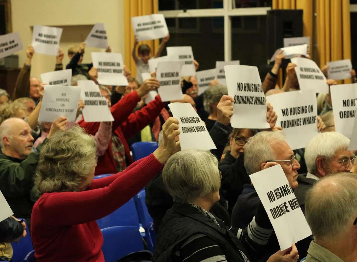 Protesters at one of many Creek meetings. Picture: Richard Fleury