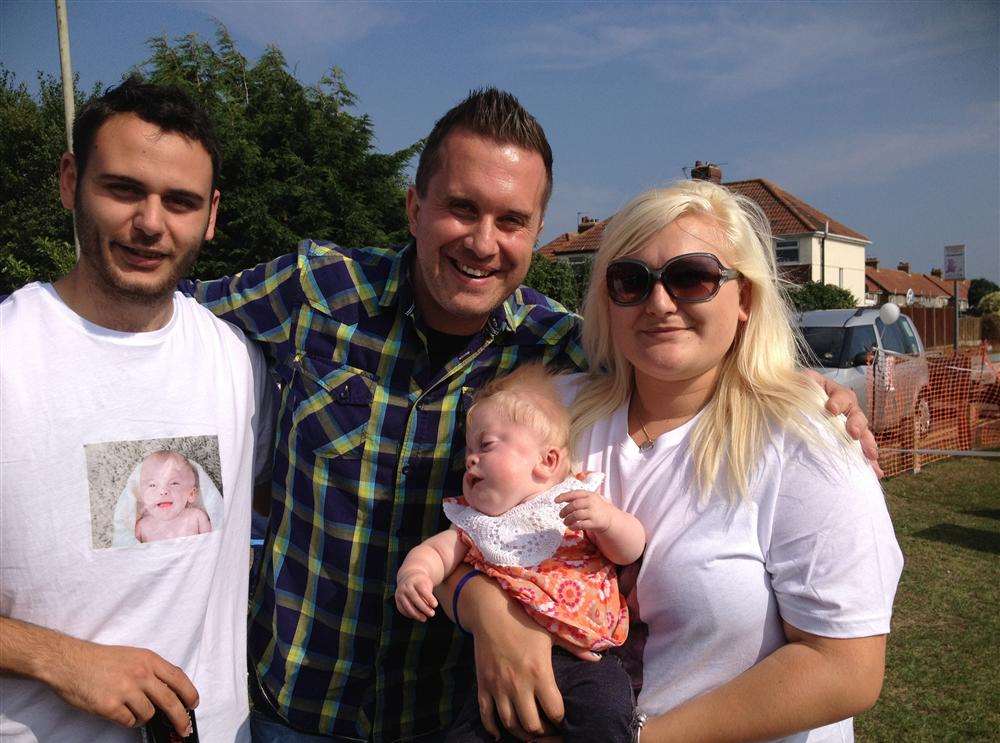 Fun for a good cause: Mat Sims, Phil Gallagher, Lauren Sims and Gracie at the fundraising day
