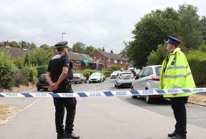 A police cordon around the scene of the suspected murder. Picture: UK News in Pictures