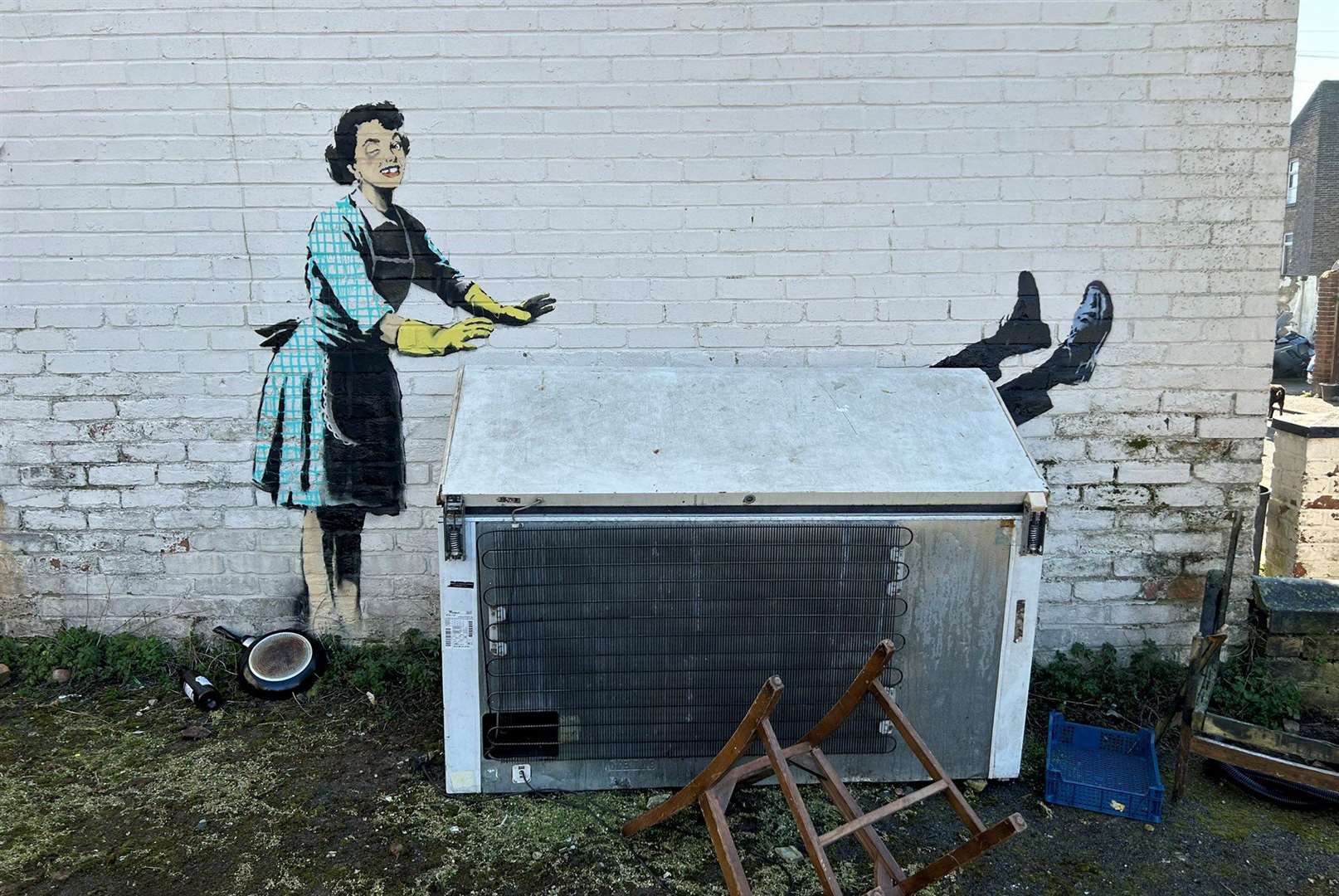 The Bansky artwork in Margate before it was removed. Picture: Dan Bambridge-Higgins