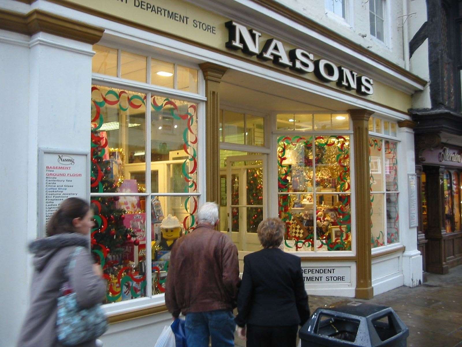The festive display at Nasons on Canterbury High Street in 2005