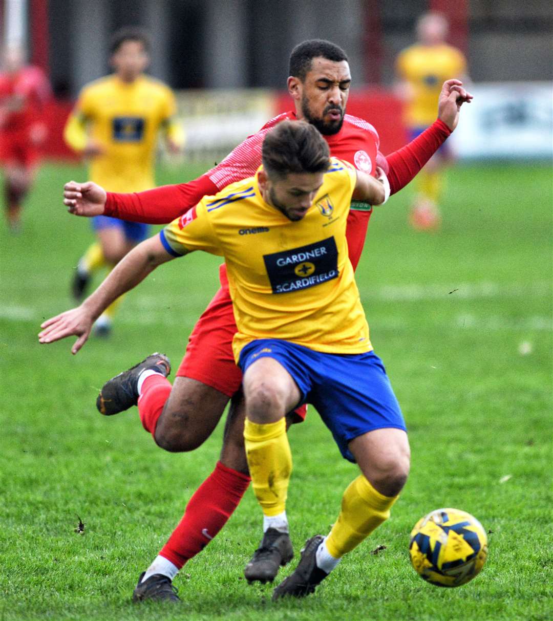 Johan Caney-Bryan scored Hythe's third against Lancing. Picture: Randolph File