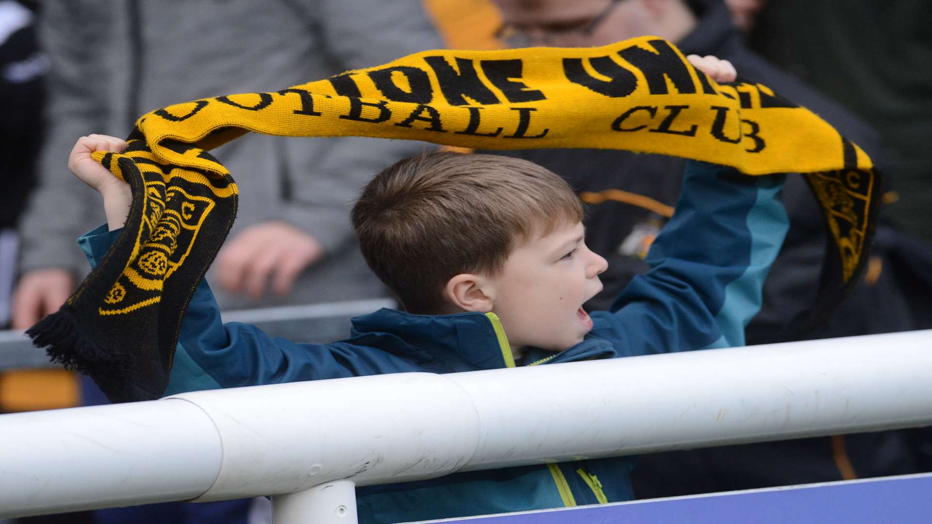 A young Stones fan cheers his side to victory Picture: Gary Browne