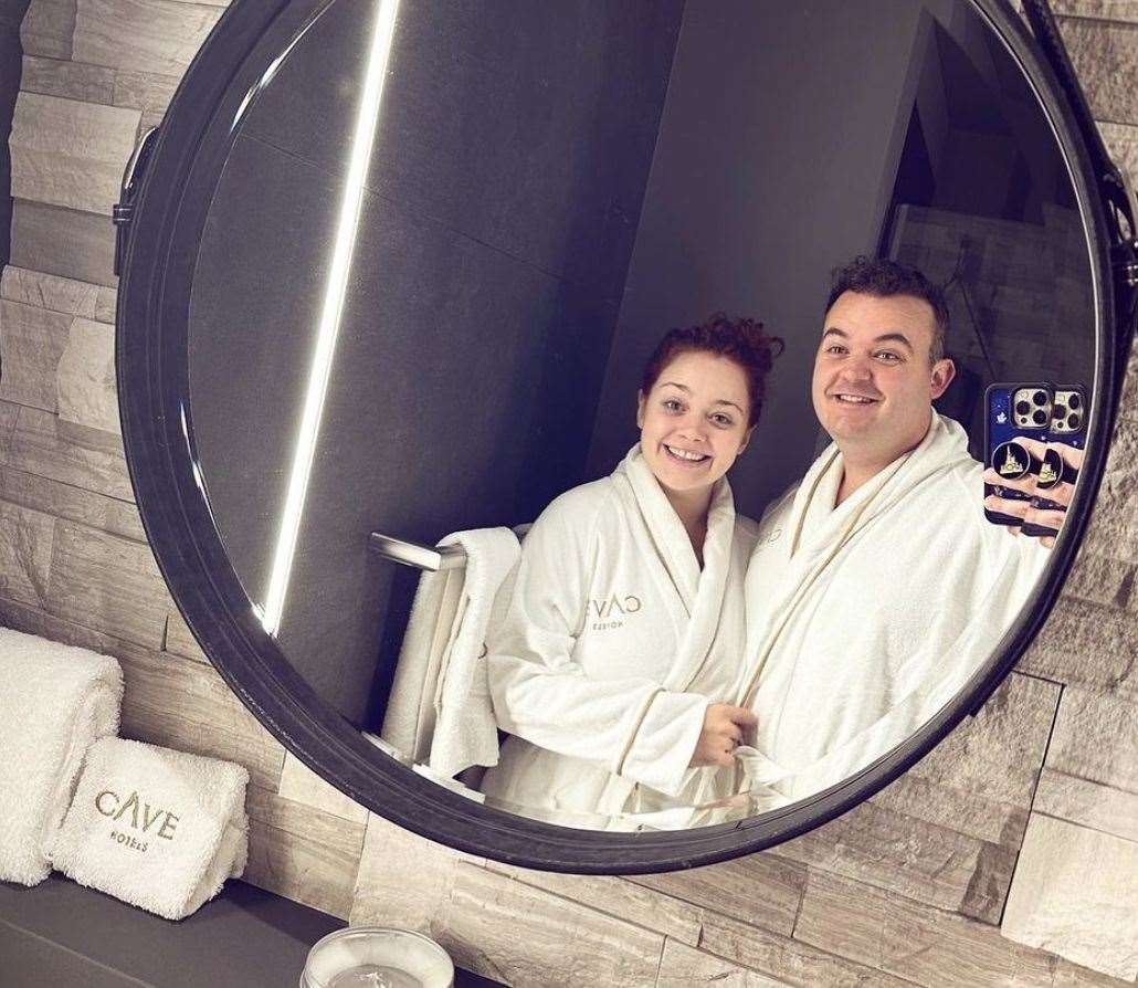 Carrie Hope Fletcher and her partner Joel enjoyed a two-night stay at the Cave Hotel. Picture: @carriehopefletcher/Instagram