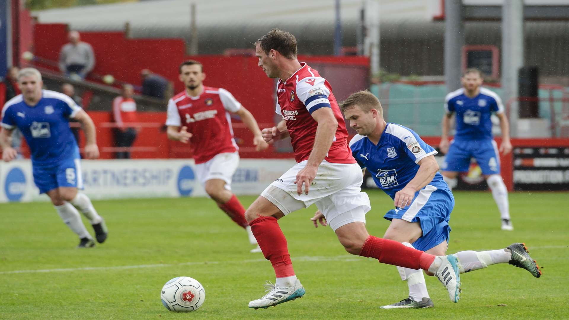 Andy Drury on the ball for Fleet Picture: Andy Payton