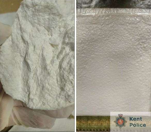 The powdered and 'rock' form of cocaine imported by Hodges and Calloway. Picture: Kent Police