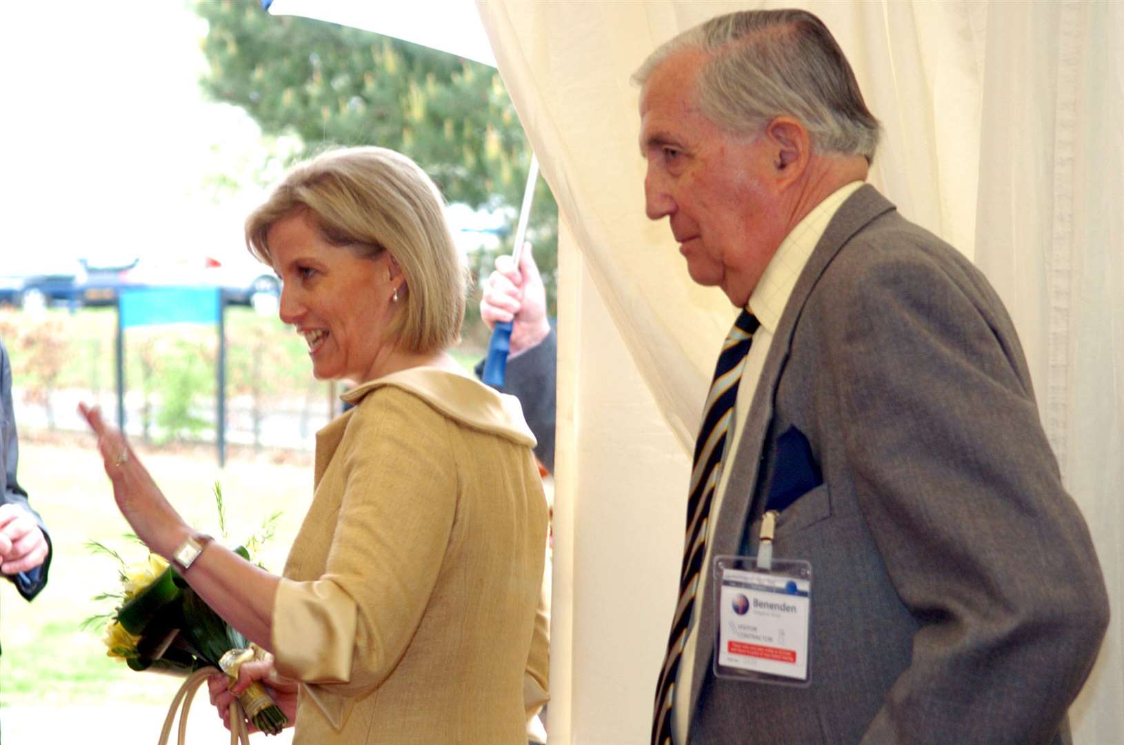 The Countess of Wessex during a visit to Benenden Hospital, pictured with her father Christopher Rhys-Jones. Picture by Matthew Walker