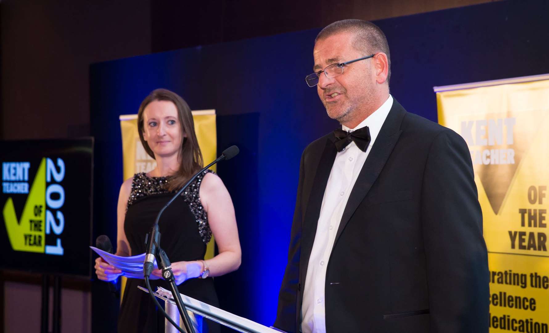 KM Charity Team chief executive Mike Ward, who hosted the evening with kmfm's Nicola Everett Picture: Countrywide Photographic