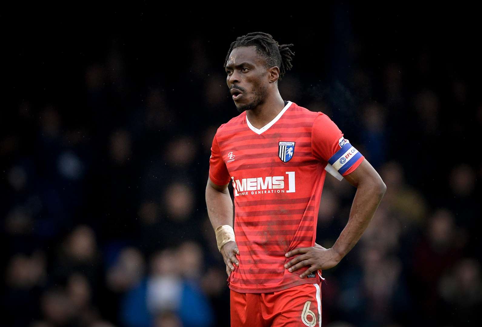 Gillingham's Gabriel Zakuani after defeat against Southend Picture: Ady Kerry