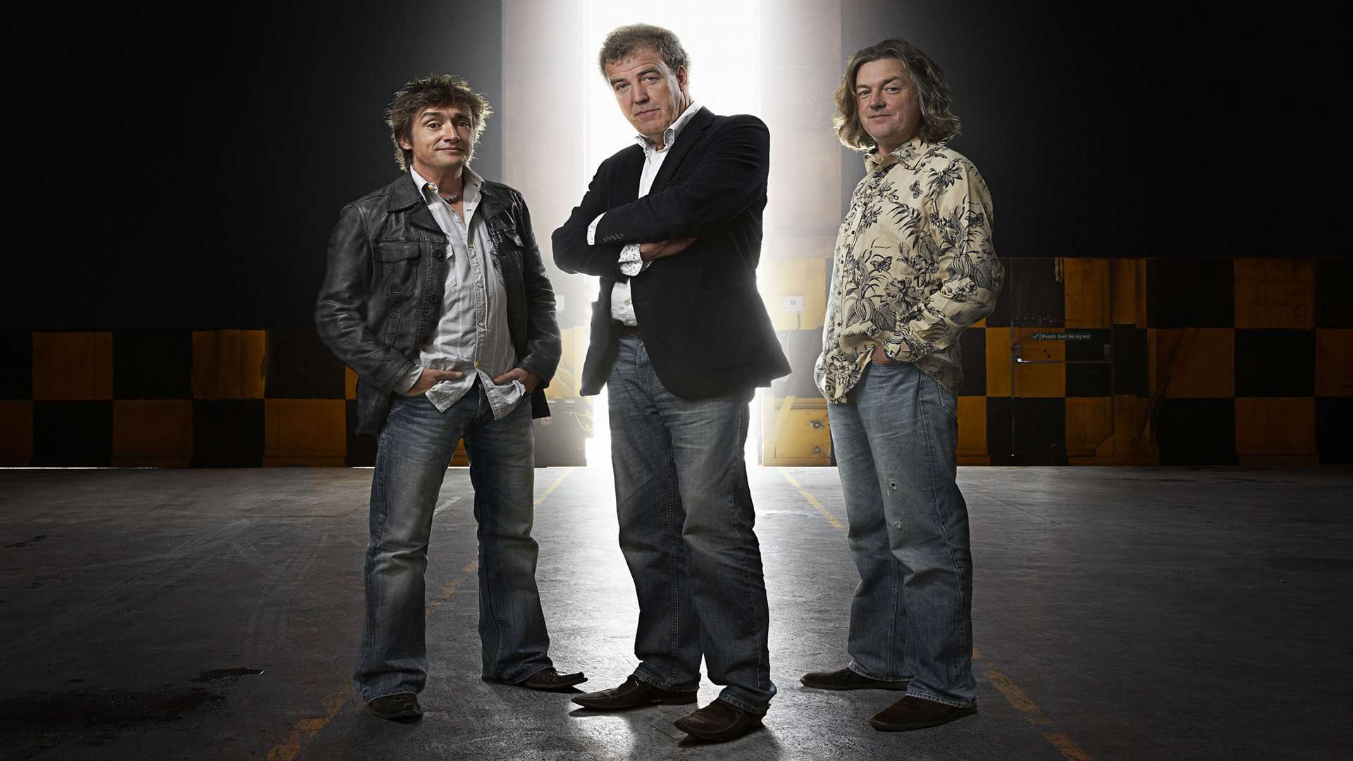 Presenters Richard Hammond, Jeremy Clarkson and James May
