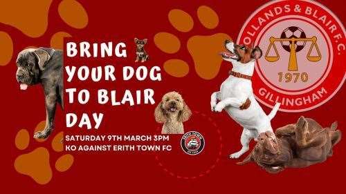 Hollands & Blair's 'Bring Your Dog To Blair Day' on Saturday against Erith Town Picture: hollandsandblair.co.uk