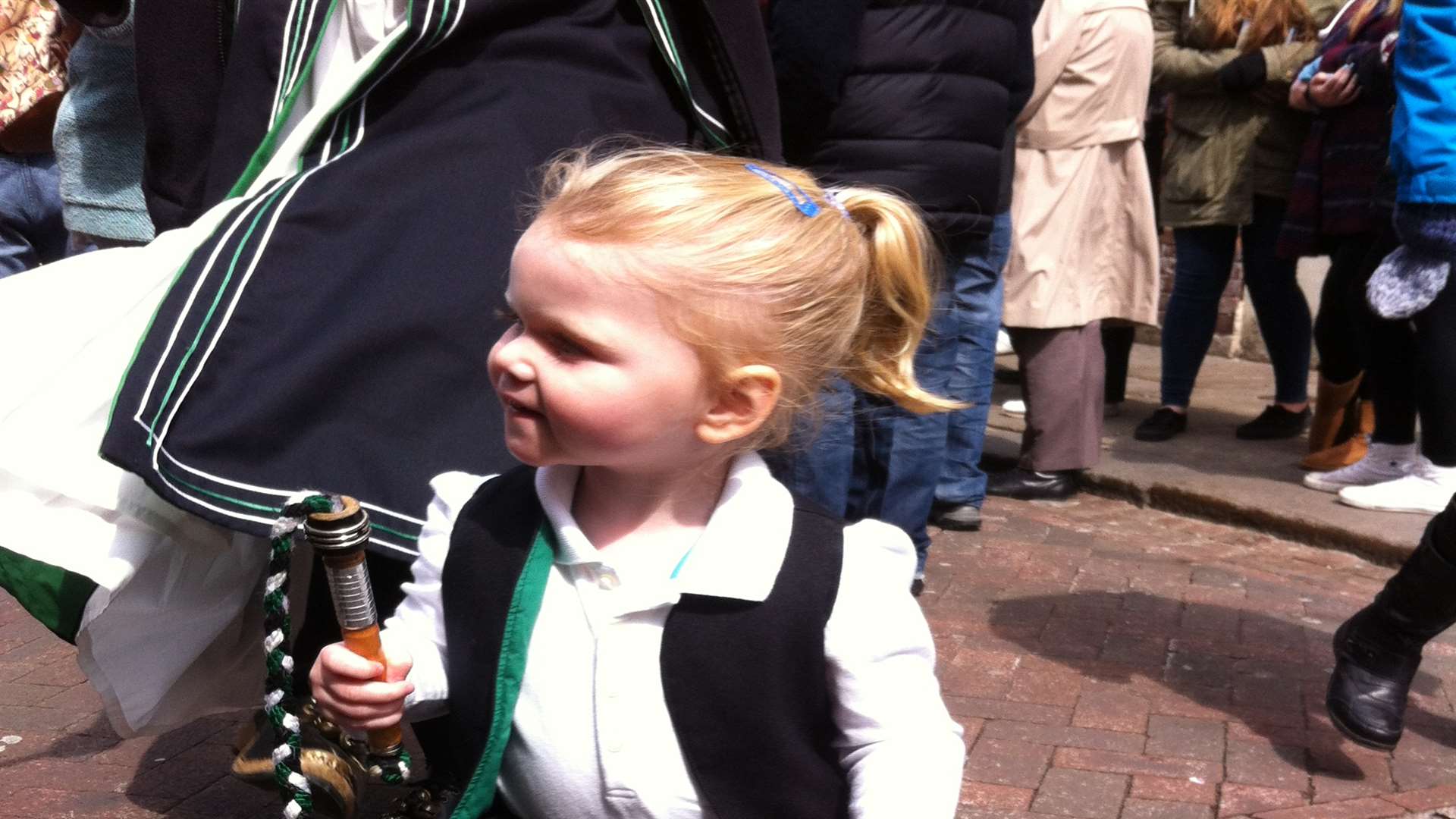 Phoebe Janes, two, has fun at the festival