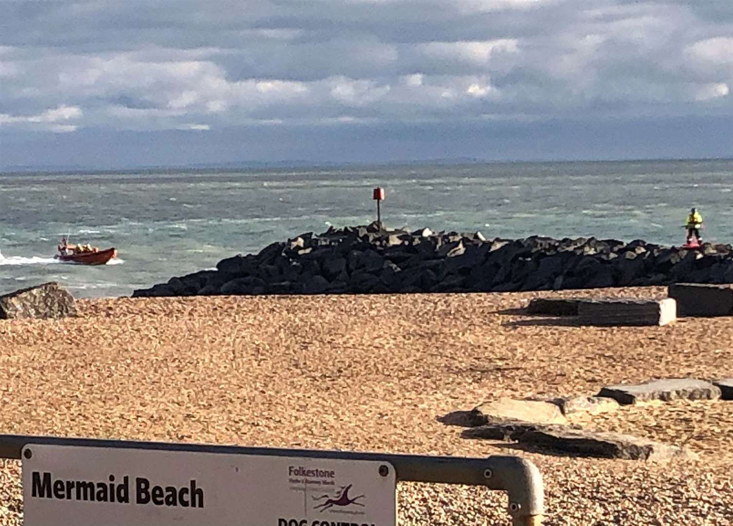 Searches were conducted along the Folkestone and Sandgate coastline for the mysterious object